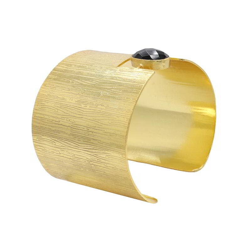 ACUS – Pulseira por atacado – Pulseira rígida preta Hydra com base dourada opaca1