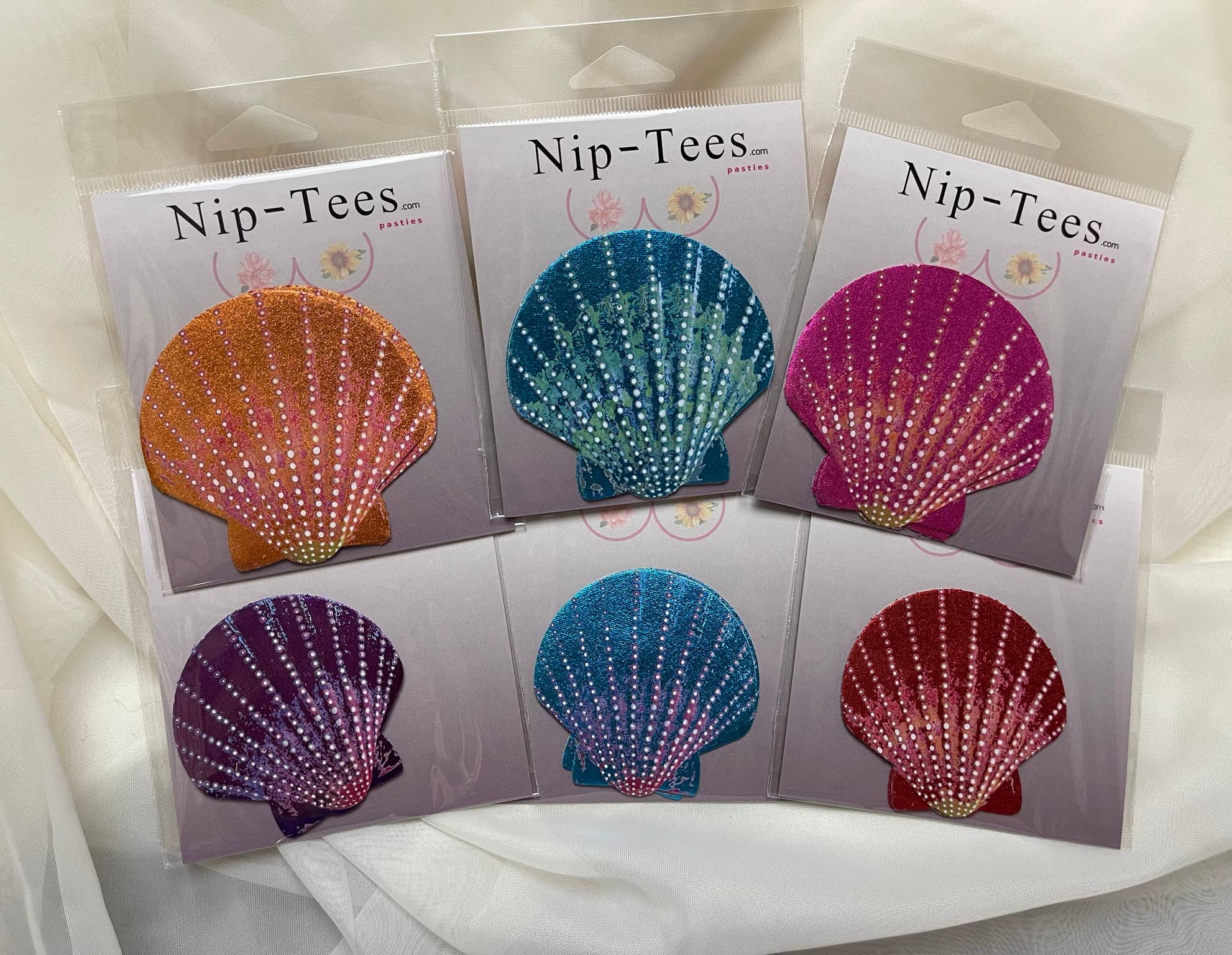 Niptees – Engroshandel Brystvortepads - Dame – Rainbow Seashell Brystvortebetræk6