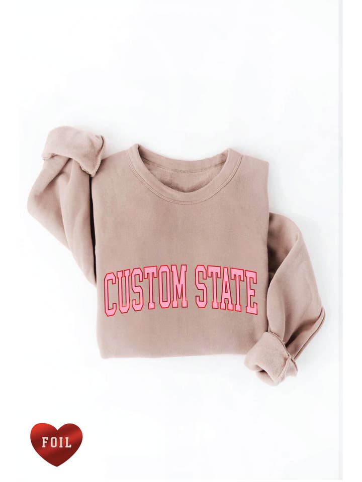 OAT COLLECTIVE - Wholesale Graphic Sweatshirt - Women's - CUSTOM STATE FOIL Graphic Sweatshirt
