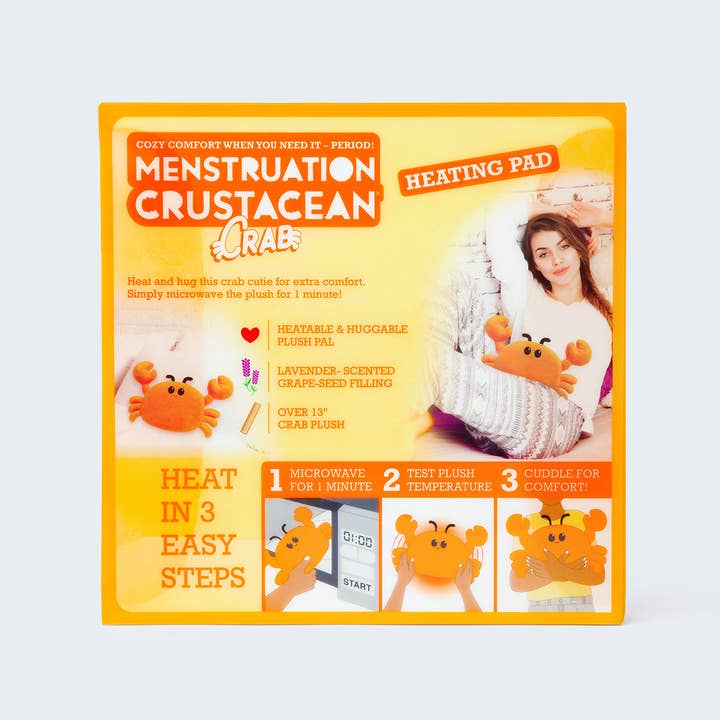 What Do You Meme - Wholesale Heating Pad - Menstruation Crustacean Crab: Microwaveable Heating Pad for Period Cramps & Muscle Pain