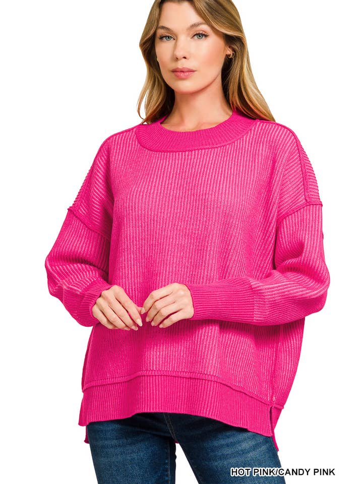 Vanilla Monkey - Wholesale Knit Sweater - Women's - Exposed Seam Two Tone Sweater2