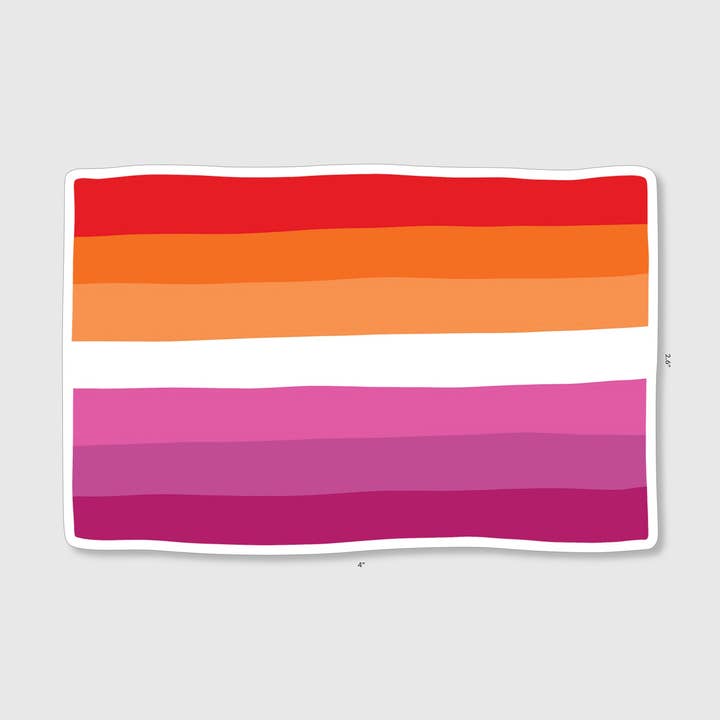 Adesivo | bandiera del Lesbian Pride | adesivo in vinile da 10,2 cm per la vendita all'ingrosso da parte di Lanni Made