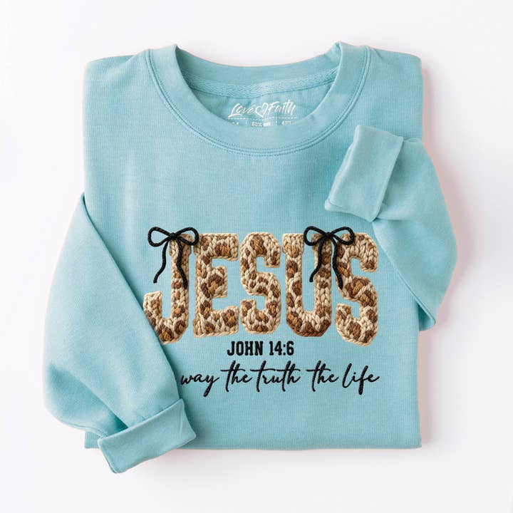 Jesus Way Truth Life Yarn Sweatshirt for wholesale by Love in Faith