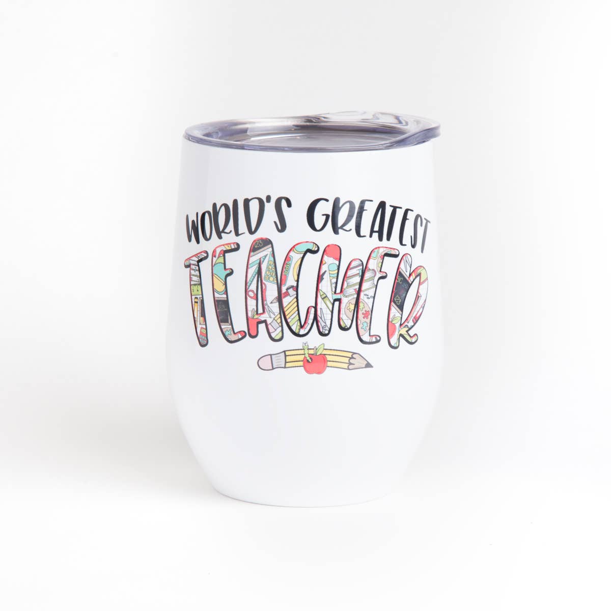 Cute Tees - Vente Gourde/bouteille isotherme - Gobelet à vin pour enseignants, tasse de professeur, meilleur professeur du monde