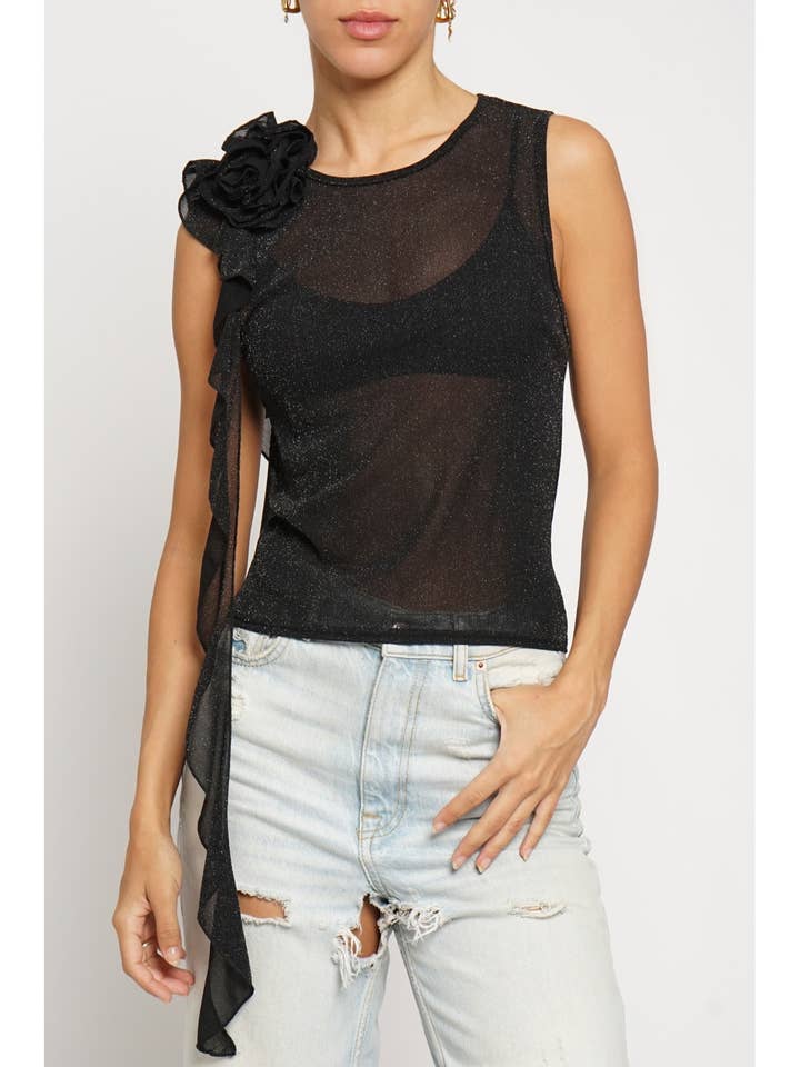 GLITTER ROSETTE TANK TOP for wholesale by Sans Souci