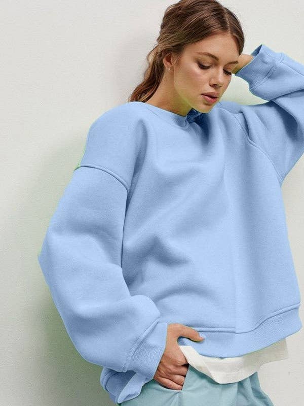 Casual Loose Fit Solid Color Crewneck Cotton Sweatshirt and other Purchase Wholesale blank hoodies in. Free Returns & Net 60 Terms on Faire trending on Faire.