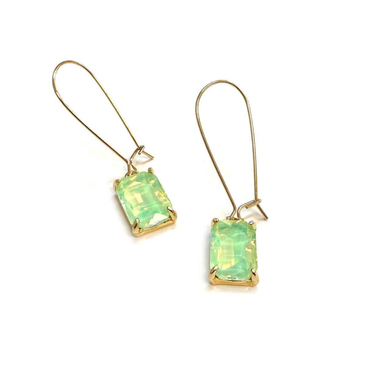 StarryNYC - Wholesale Dangle Earrings - Midi Rectangle Glass Bead with Kidney Wire Dangle Earrings18