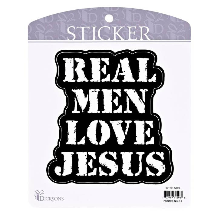 Klistermærke Rigtige Mænd Elsker Jesus for engroshandel hos Cottage Garden
