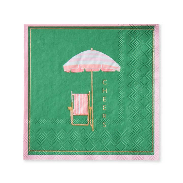 Harlow & Grey - Wholesale Disposable Napkin - Palm Beach - Cheers Cabana Umbrella Cocktail Napkin