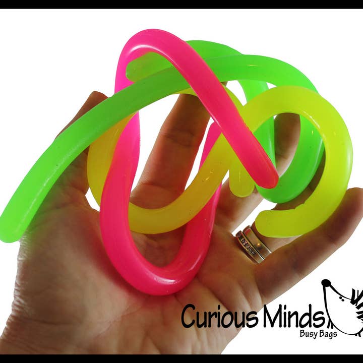 Curious Minds Toys - Wholesale Fidget Toy - Kids - 1 Glow in the Dark Stretch String Fidget Toy- Worm Noodle S7
