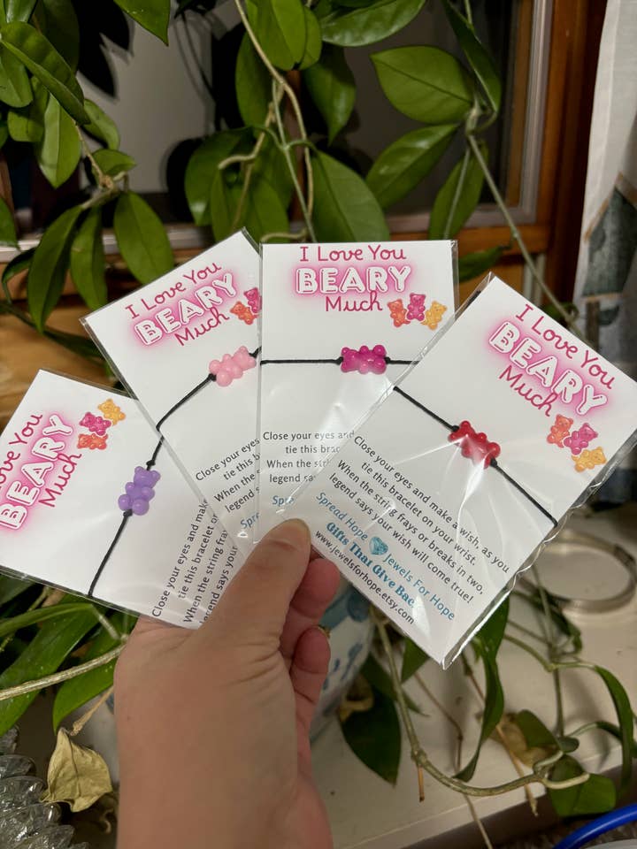 Pulsera de los Deseos con Osito de Goma, Pulsera con Amuleto de Amor, San Valentín para venta al por mayor de Jewels For Hope