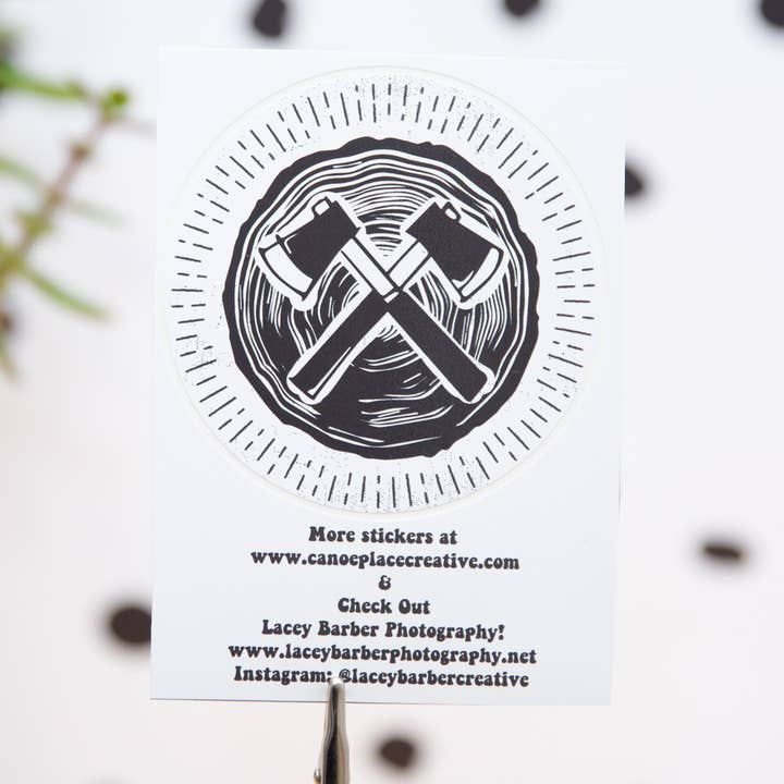 Canoe Place Creative - Wholesale Sticker - Mountain Axe Sticker - Axe Throwing - Mountain Climbing Lumb0