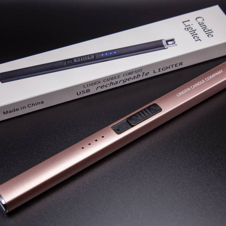 Linden Candle Company – wholesale Lighter – Rose Gold Electric Flameless Rechargeable Lighter6