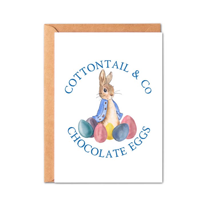 Peter Bunny Rabbit Hand Drawn Spring Easter Greeting Card for wholesale by Simply Crafty