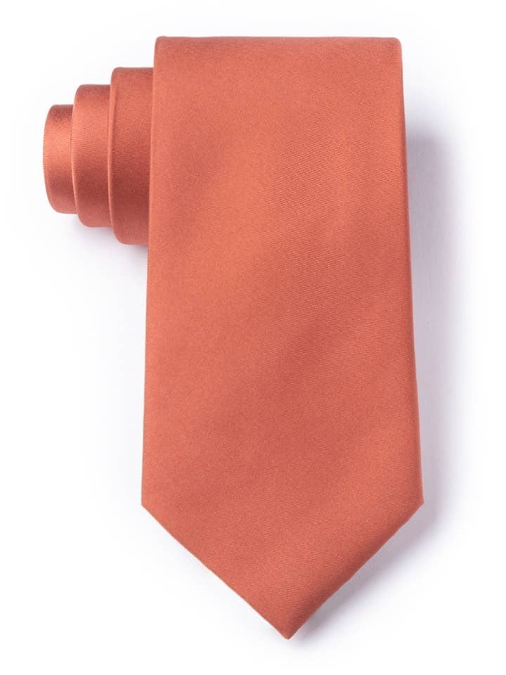 Terra Cotta Stropdas van Essentials - Terra Cotta Silk voor wholesale door Alynn