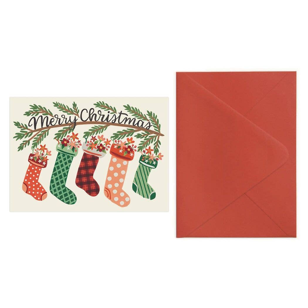 LoveLight Paper – postal de Natal por atacado – Bloom Stockings - Cartão de Natal1