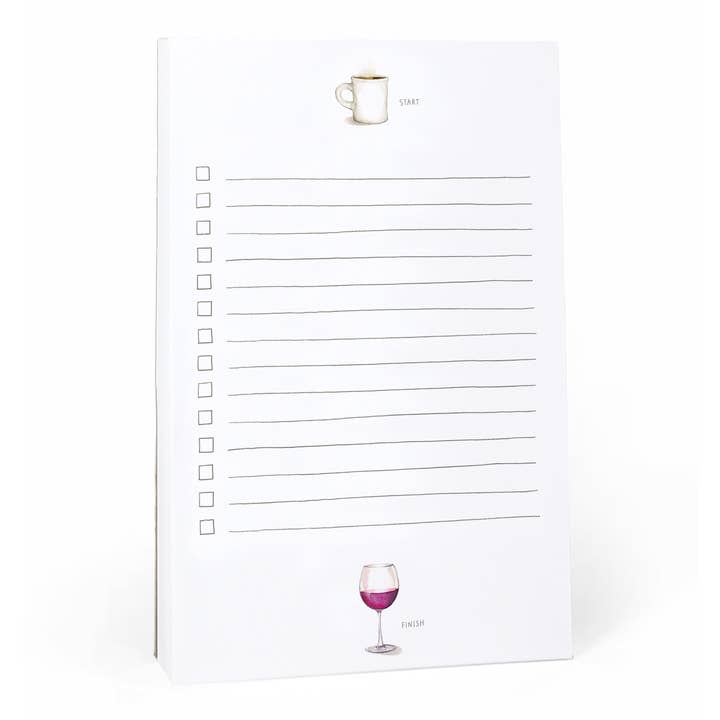 E. Frances Paper - Wholesale Notepad - Start & Finish Lined Notepad | Wine & Coffee