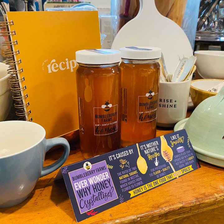 Bumbleberry Farms - Vente Miel - SHELF TALKER - Pourquoi le miel cristallise1