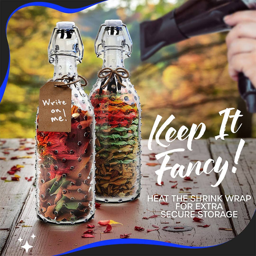 Nevlers - Wholesale Jar - Nevlers 17 oz Dotted Swing Top Bottles (Pack of 6) | Includes Funnel, Brush, Tags and Shrink Wrap2