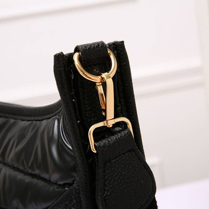 Sensibling Corp. - Wholesale Crossbody Bag - Women's - Solid Quilted Shiny Puffer Mini Crossbody Bag5