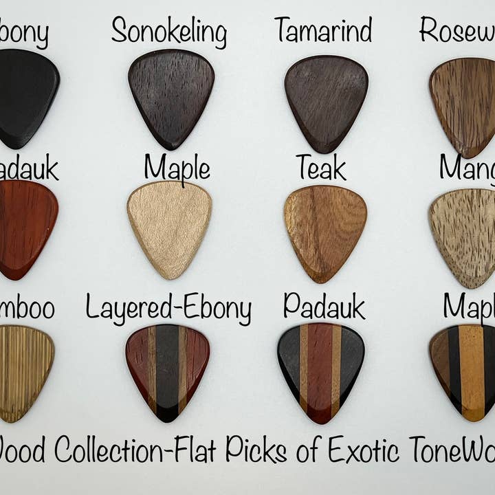 ToneWood Collection-Display Tray (72 Individual Picks) for wholesale by US Blues Artist Quality Guitar Picks