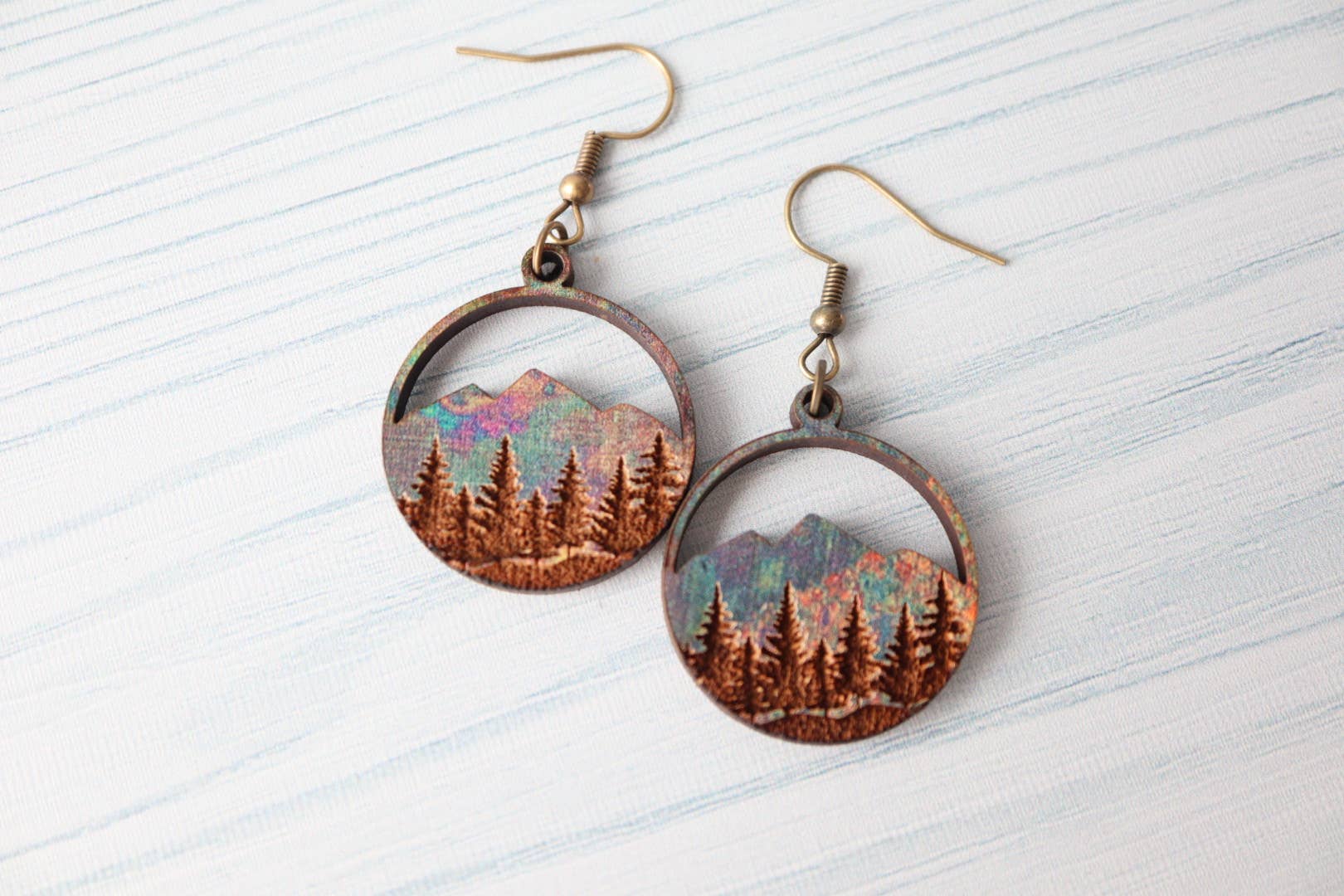Nine Mile Creative - Wholesale Dangle Earrings - Weathered Mountains Wood Dangle Earrings4
