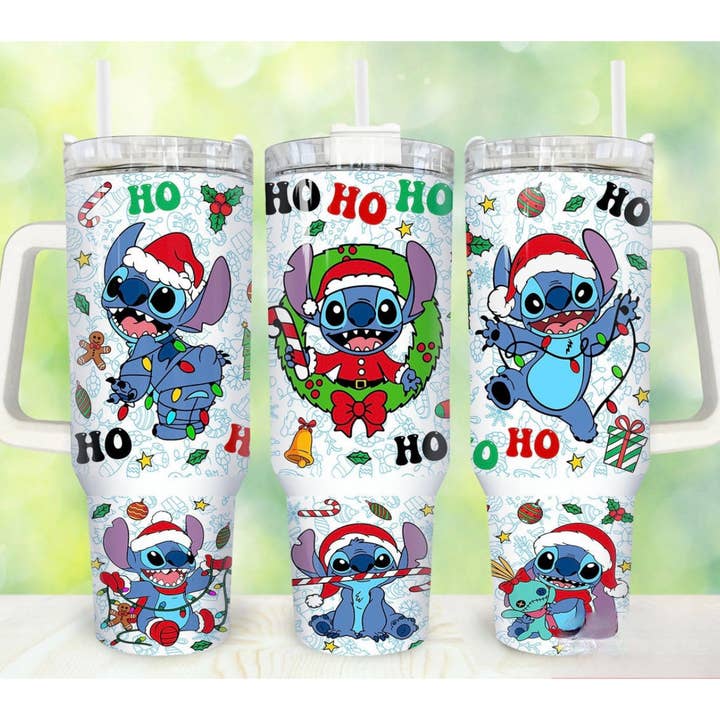 Ho Ho Ho Blue Guy 40 oz Tumbler Preorder 4 wk tat for wholesale by Smile Graphics and Design