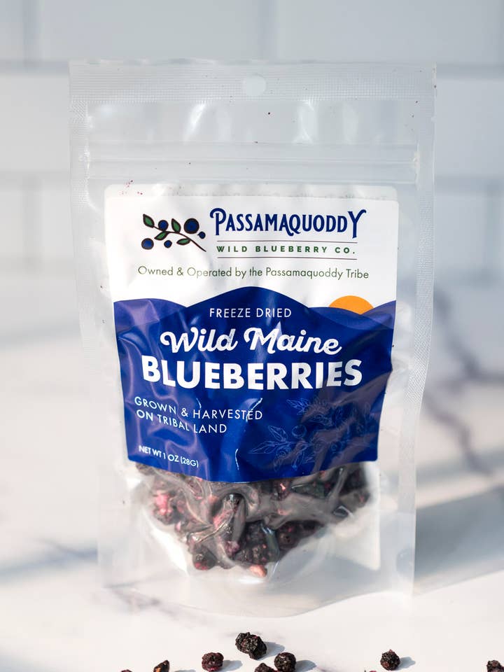 Freeze Dried Wild Maine Blueberries Harvested on Tribal Land for wholesale by Passamaquoddy Wild Blueberry Co.