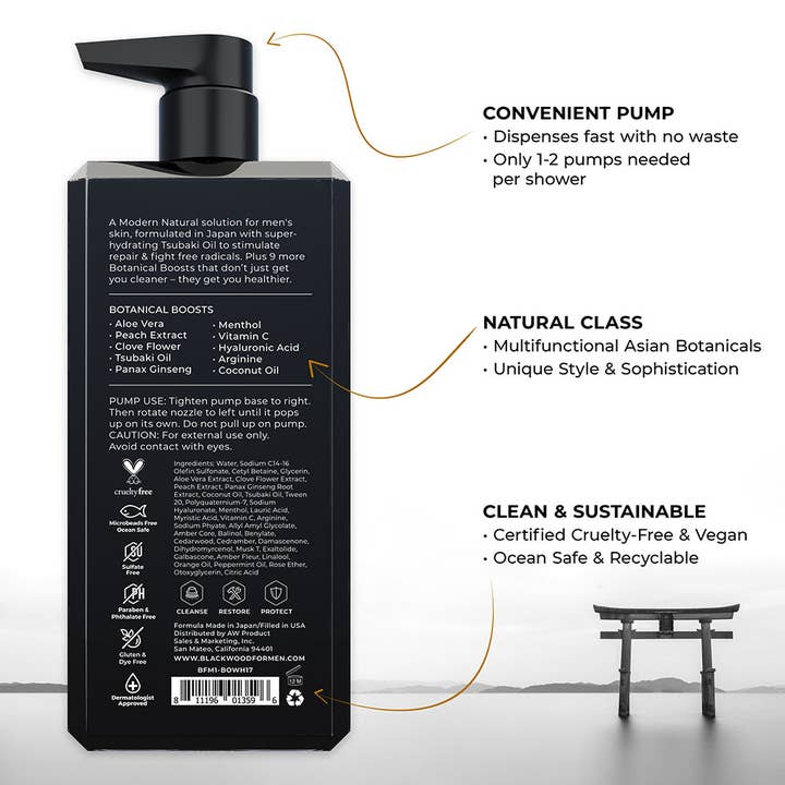 Blackwood For Men - Wholesale Body Wash/Shower Gel - Men's - Pure Moisture Body Wash 17 fl. oz.