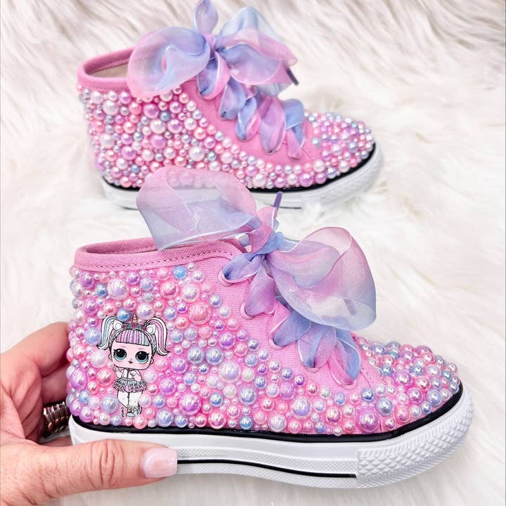 Rainbow L.O.L. SURPRISE! Unicorn Beaded Sneakers for wholesale on Faire