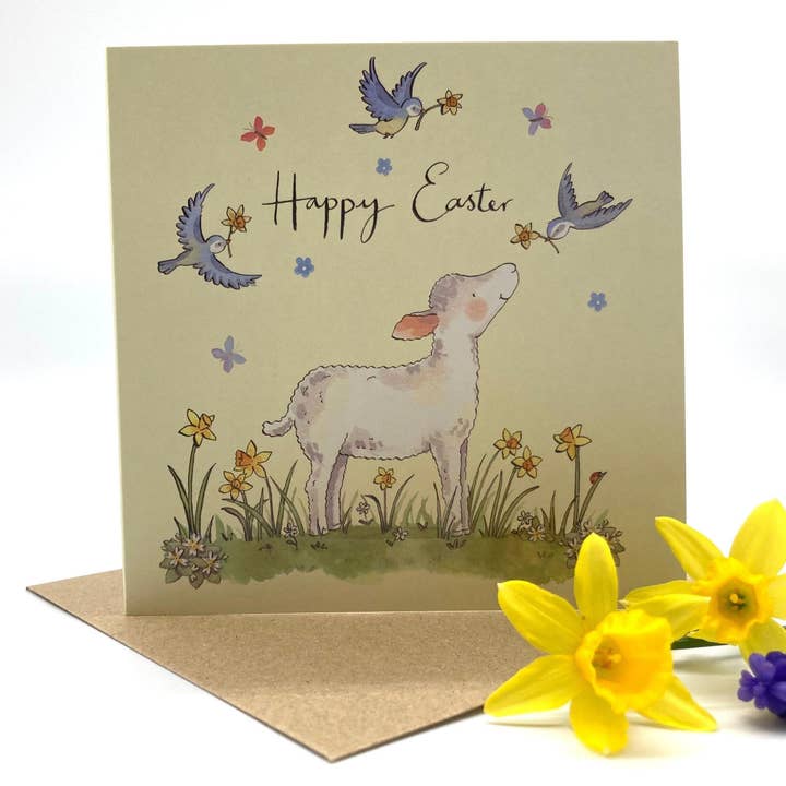 Easter Card Pack of 5 - Easter Lamb for wholesale by Ink and Snail Limited