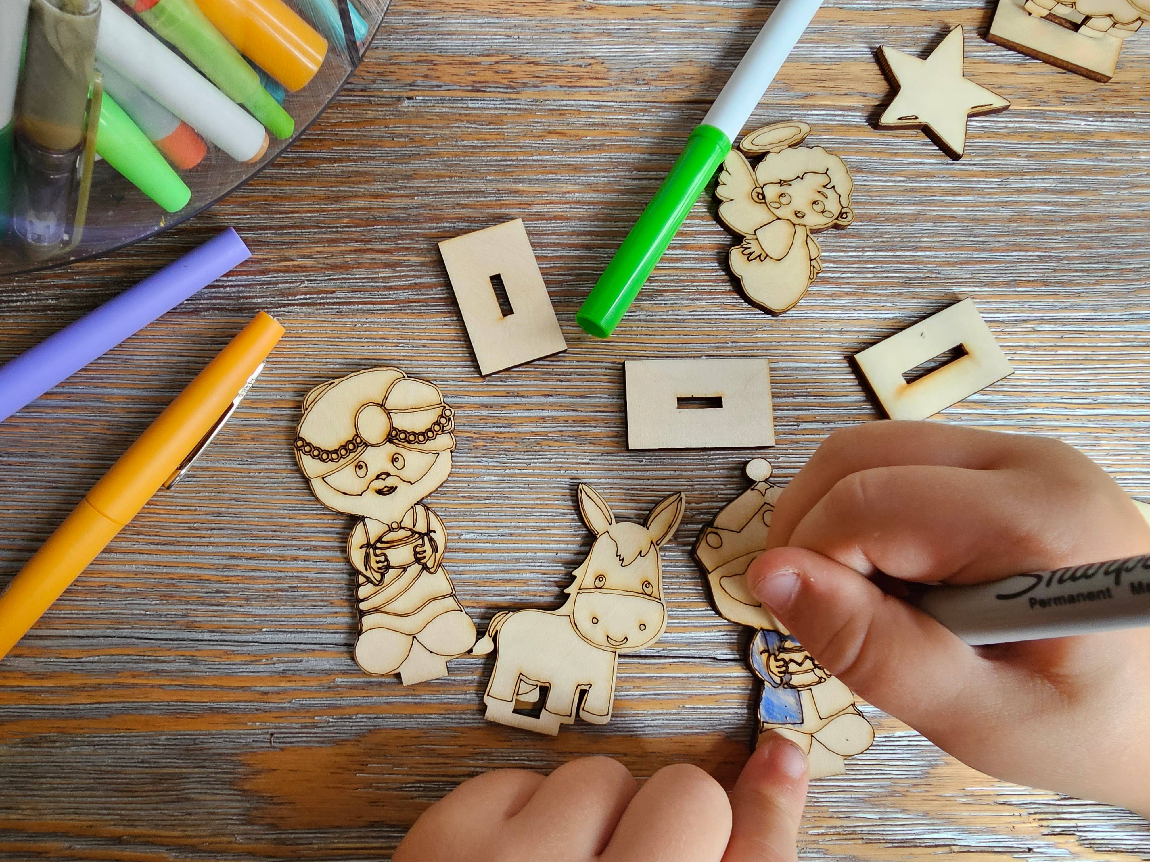 LB Personalized Design - Wholesale DIY Craft Kit - Wood Nativity Set - DIY Paintable Christmas Craft4