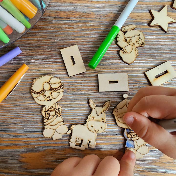LB Personalized Design - Wholesale DIY Craft Kit - Wood Nativity Set - DIY Paintable Christmas Craft4