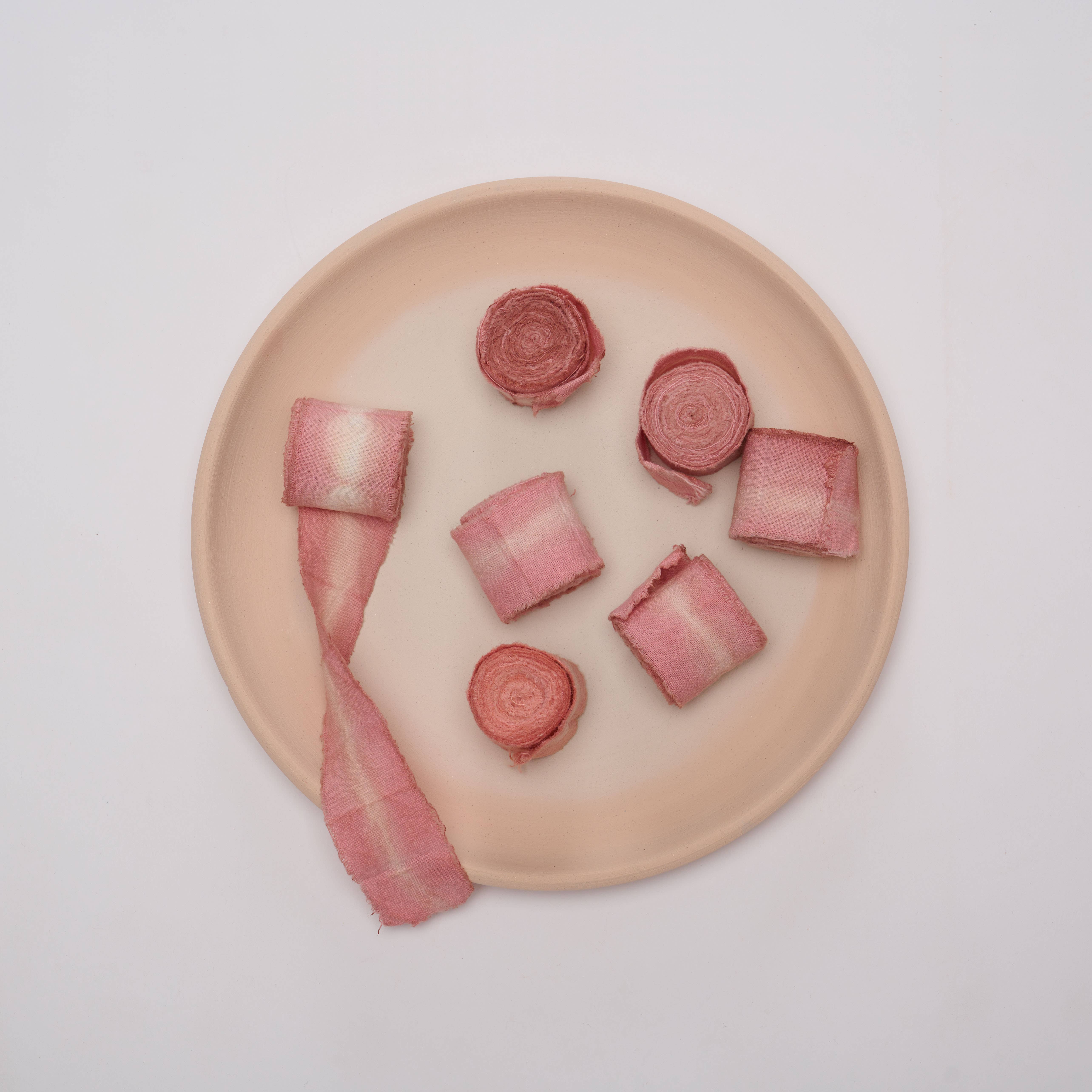 Craft Boat - Wholesale Ribbon - Gift Wrapping - Natural Dyed Cotton Ribbon (Pack of 6) - Madder