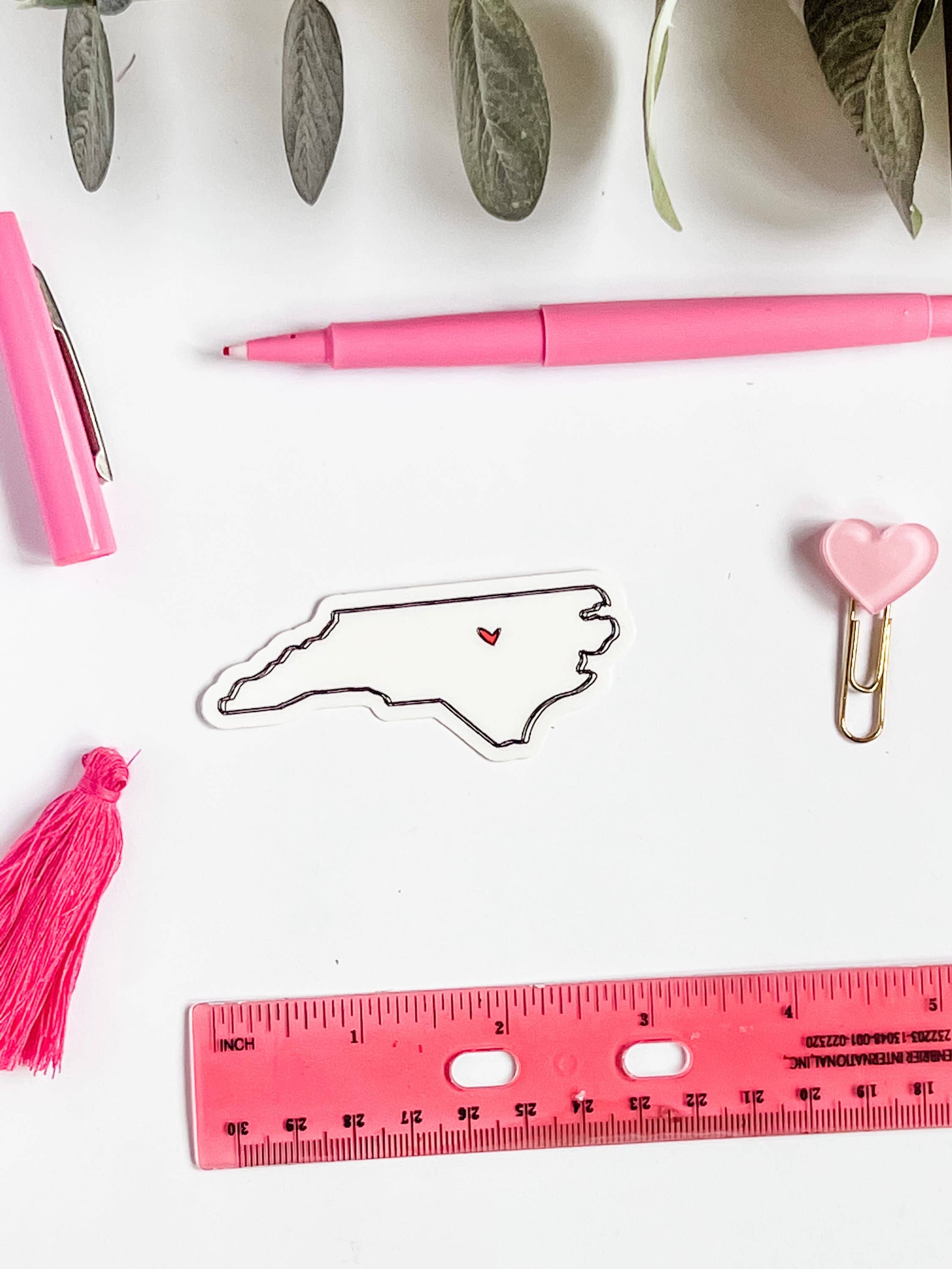 Positively North Carolina - Wholesale Sticker - North Carolina Minimalist Heart Vinyl Sticker2