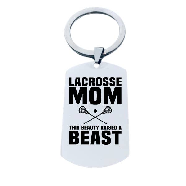 Lacrosse Mom Keychain - Rectangular - Pick Style for wholesale by Sportybella