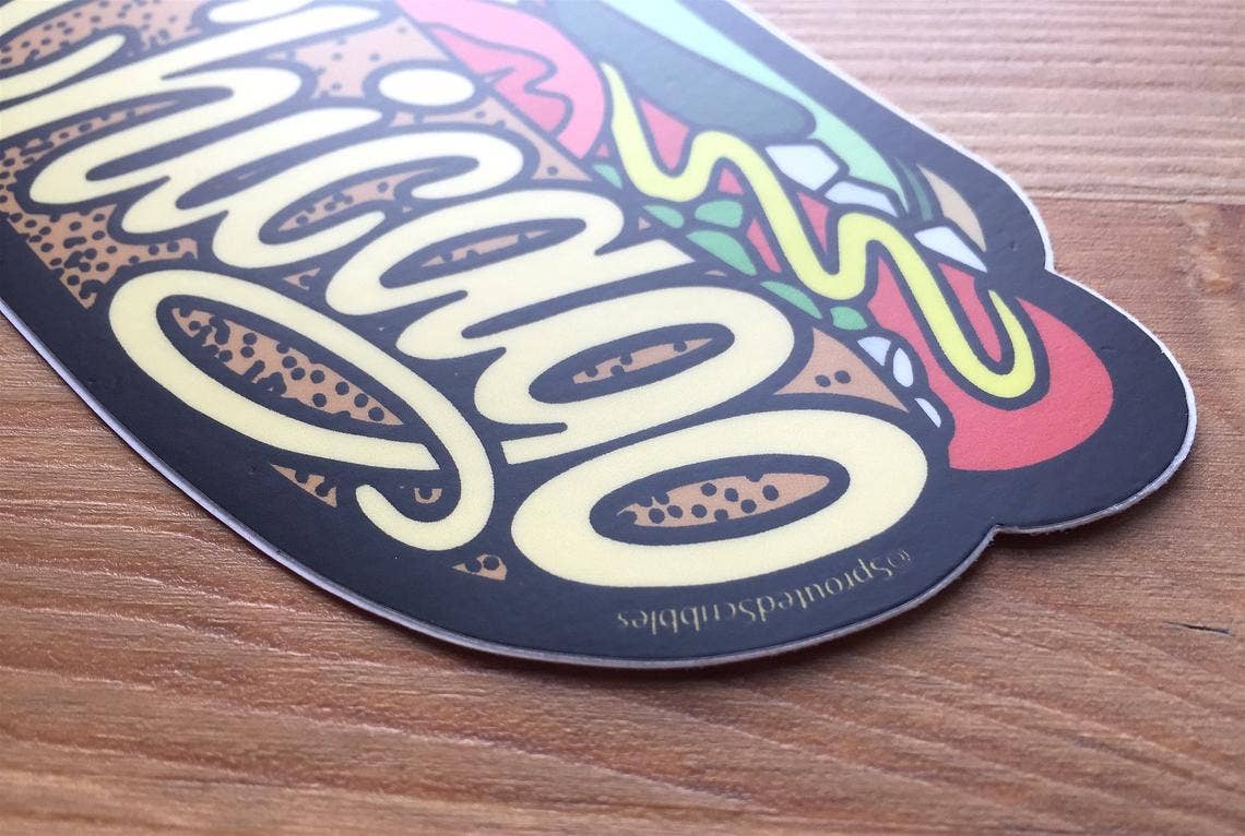 Sprouted Scribbles - Wholesale Sticker - Chicago Sticker - Hot Dog Travel Food7