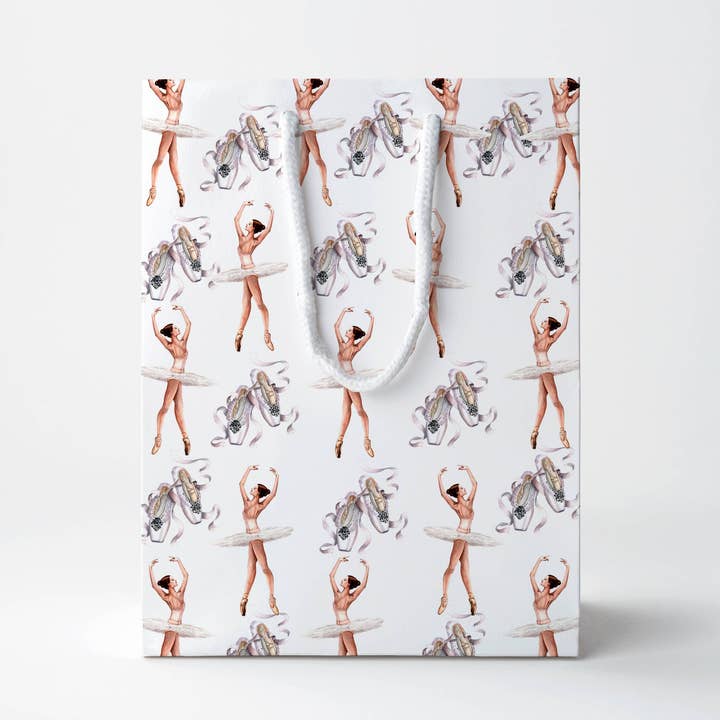 Ballerina Gift Bag – Illustrated Boutique Gift Packaging | Luxury Gift Bag by JOSIL Paperie for wholesale by JOSIL Paperie & Gift