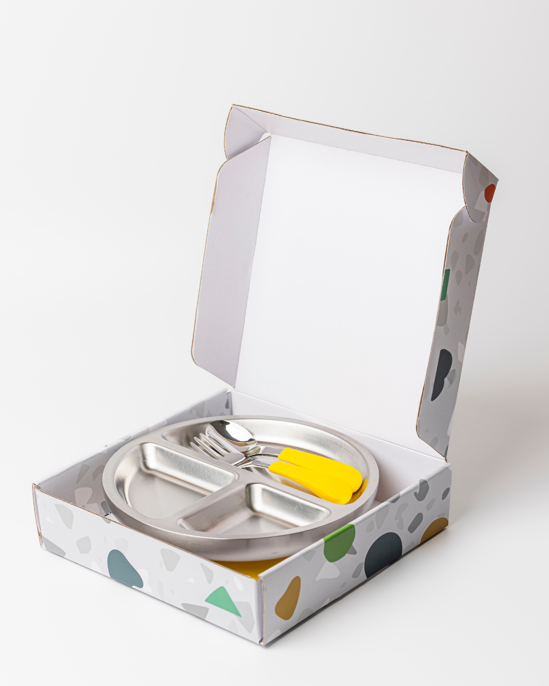 Lion & Lady - Wholesale Feeding Set - Baby - 18/8 Stainless Toddler Plate with silicone suction base, spoon and fork4