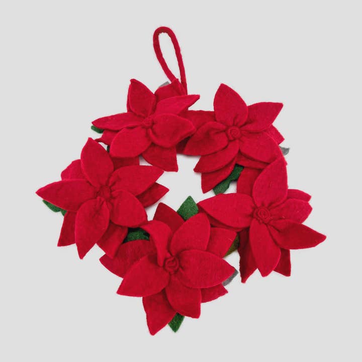 Porta Grinalda Feltro Flor Vermelha 13 Polegadas por atacado de Feltiful