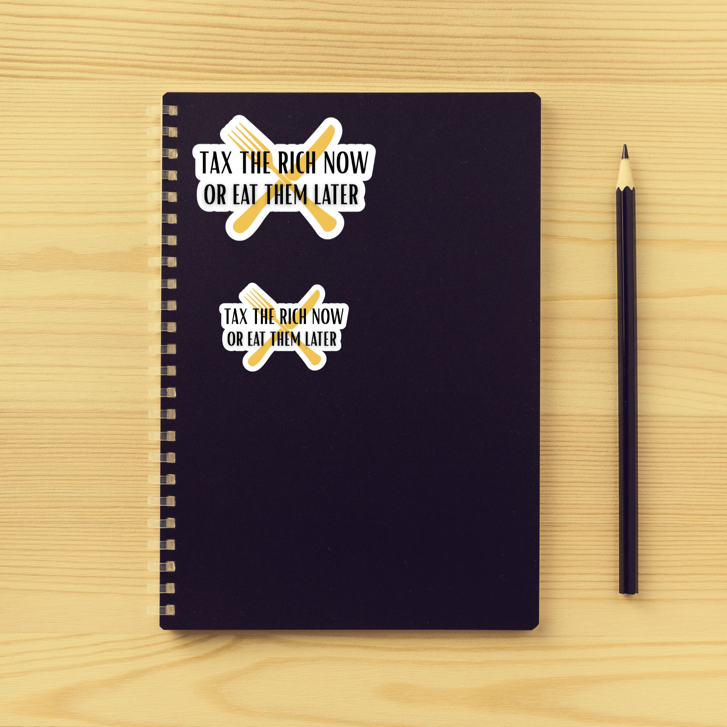 Atomic Cactus Stickers - Wholesale Sticker - Tax the Rich Now or Eat Them Later Sticker | Eat the Rich Sticker | Laptop Political Sticker | Leftist Humor3