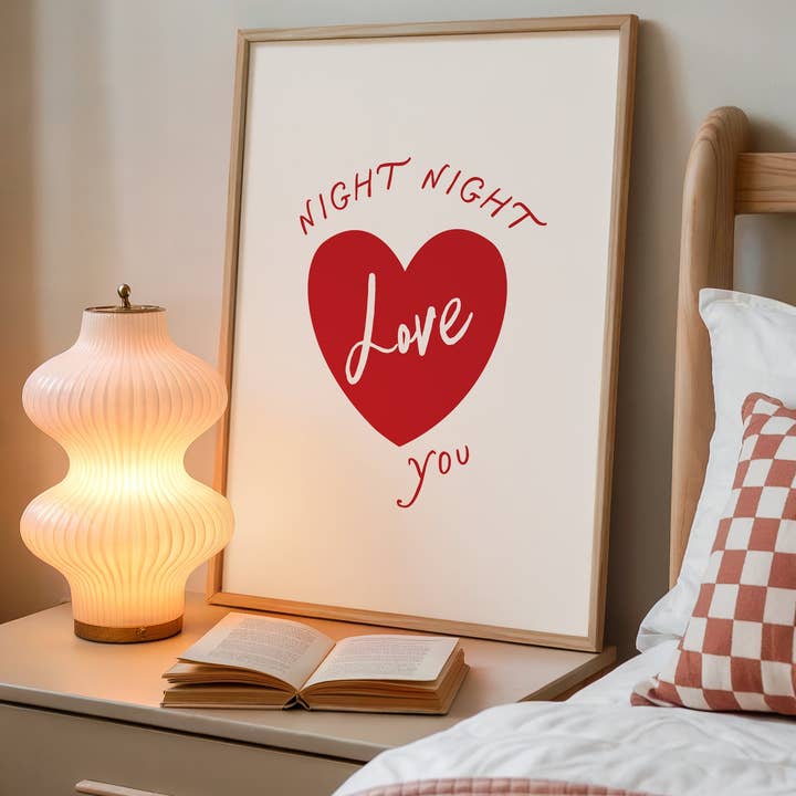 Night Night Love you Bedroom Print for wholesale by Moonshine Prints