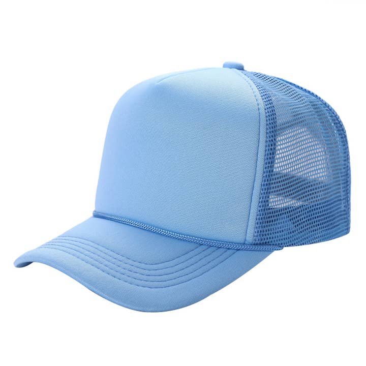 Funteze - Wholesale Trucker Hat - Unisex - Solid Color Foam Sponge Mesh Trucker Hat