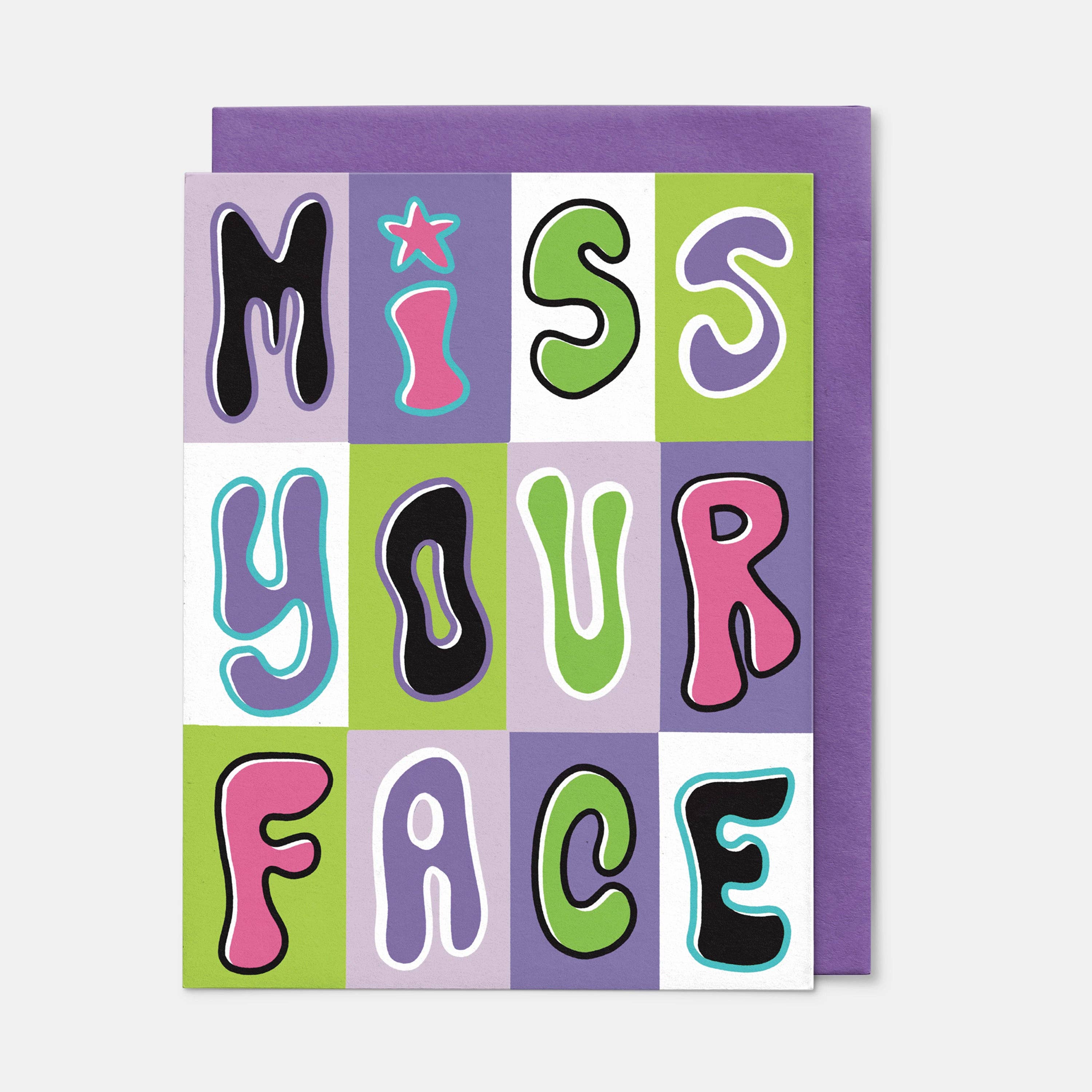Rock'N Paper - Wholesale Friendship Card - Miss Your Face Card1