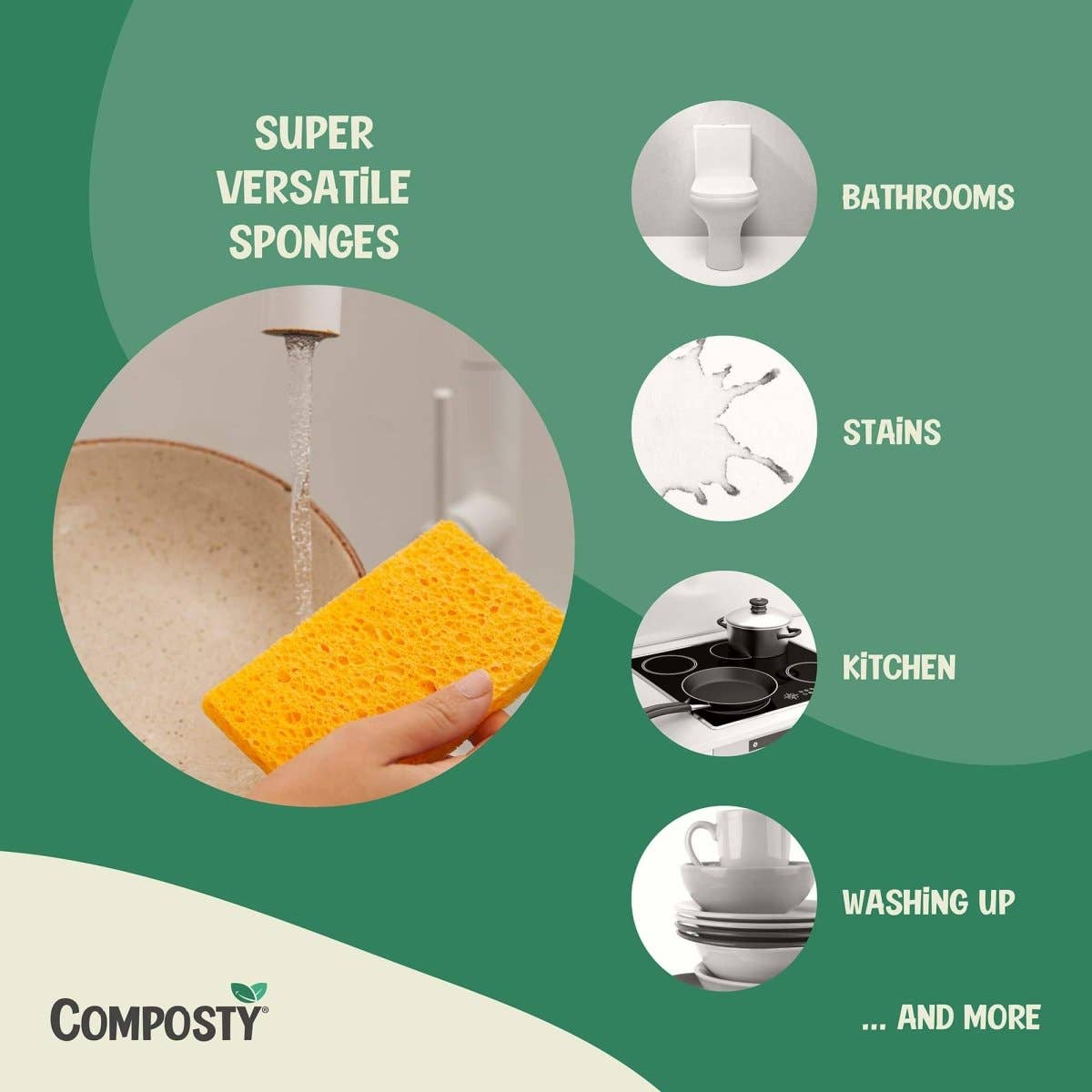 Composty – wholesale Cleaning sponge – Composty® | JUMBO 'Pop-Up' Eco Sponges | 3 Multipack3