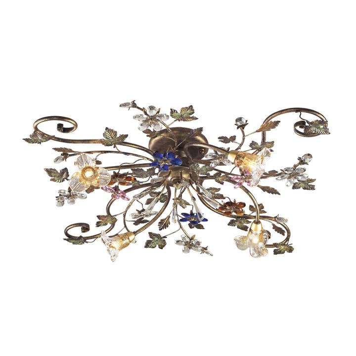 Brillare 36'' Large Plafonnier Semi-Encastré à 4 Lumières - Rouille Bronzée pour la vente par Atlas Lighting and Home