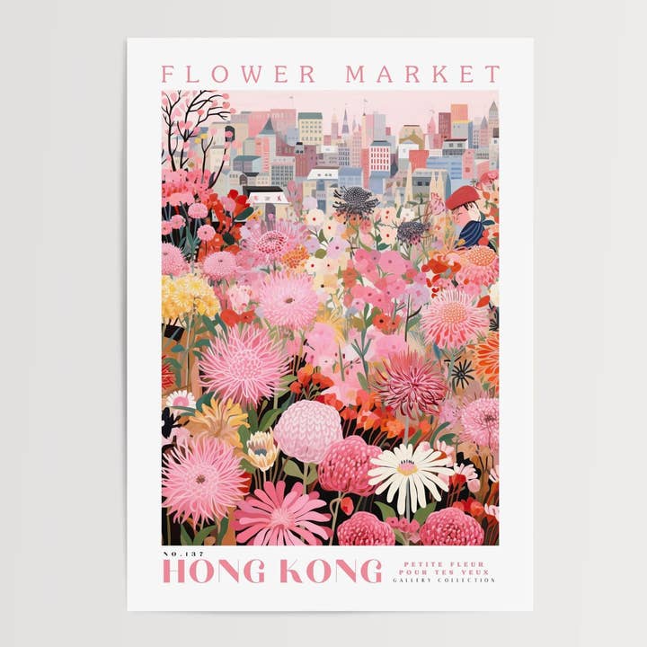 Póster del mercado de flores de Hong Kong para venta al por mayor de Enchanted Sights