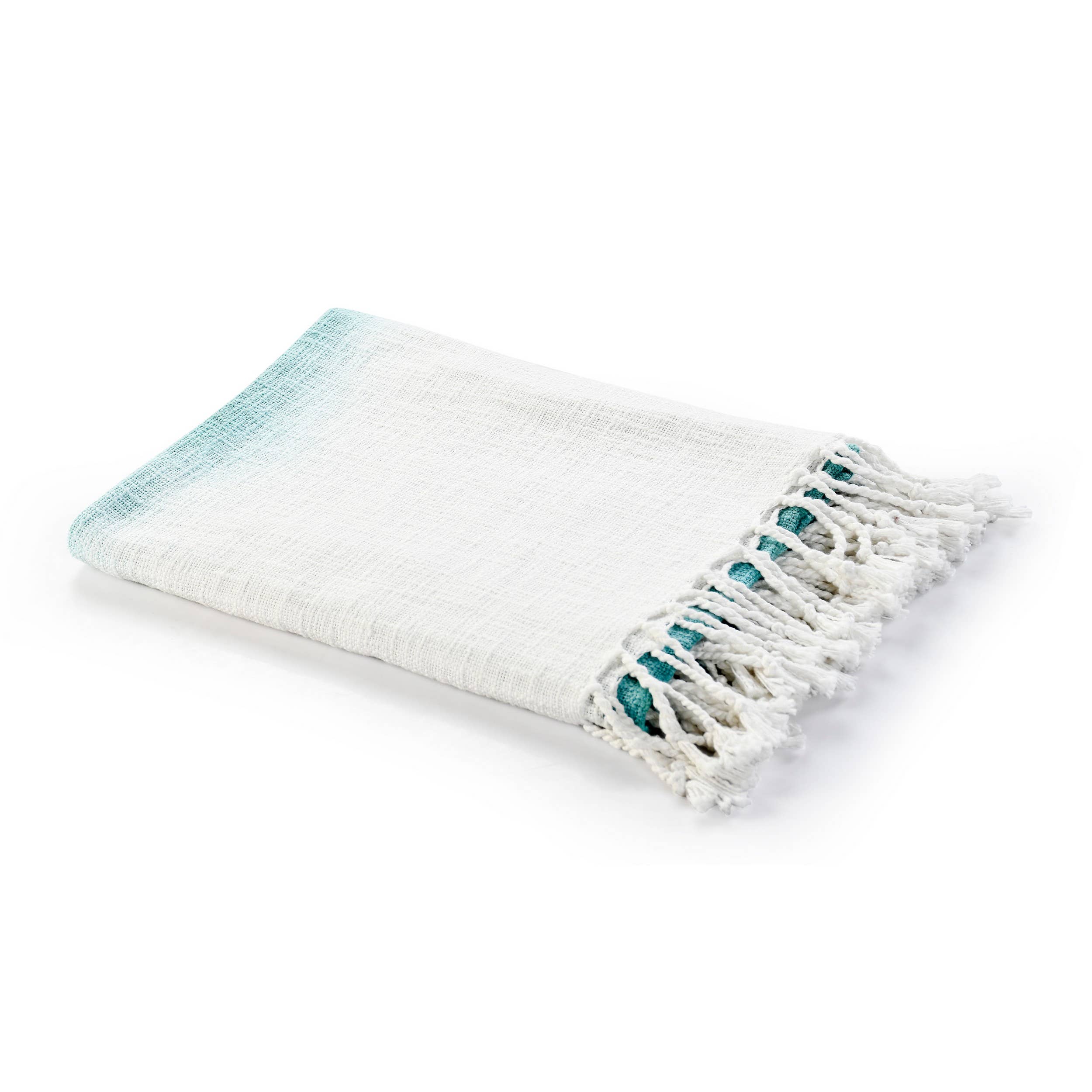 LR Home - Wholesale Throw Blanket - Hand-Dyed Color-Block Lightweight Cotton Throw With Fringe0