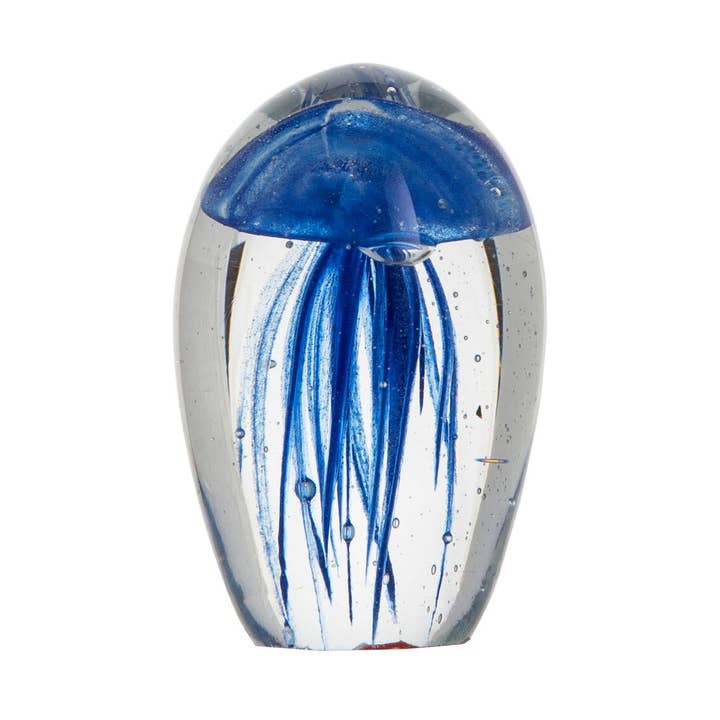 Beachcombers - Wholesale Paper Weight - Glass Blue Jellyfish Paperweight 2.75"0