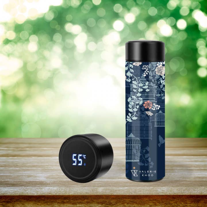 LED Display Smart Drink Bottle - Peony Passion by Valerie for wholesale by ArtSHINE